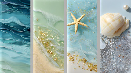 Ocean-Inspired Artistic Texture Set — 5 Unique Designs