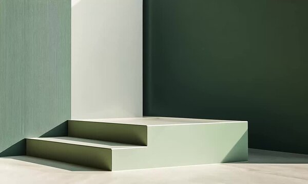 Empty steps platform in neutral colors