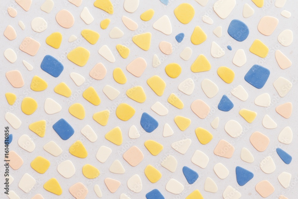 Aufkleber colorful abstract terrazzo pattern with pastel shapes on light background, ideal for creative modern