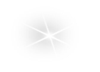 Bright starburst flare isolated on transparent background