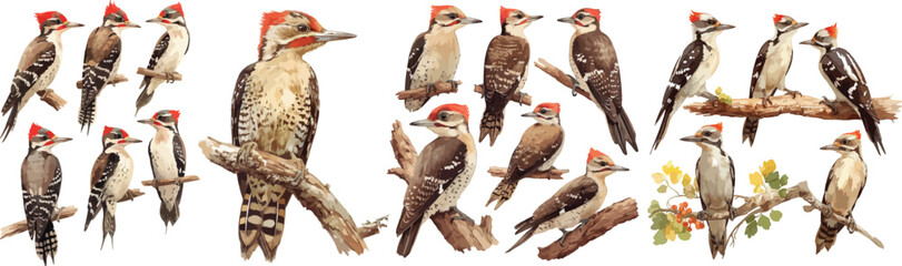 Woodpecker watercolor clipart