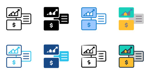 Pitch Decks icon set multiple style collection 