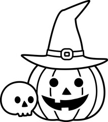 Halloween pumpkin  with face outline  vector isolated.
Jack o lantern pumpkin icon for halloween.
Transparent background.