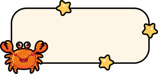 Fototapeta premium Cartoon Crab and Star Graphic Frame
