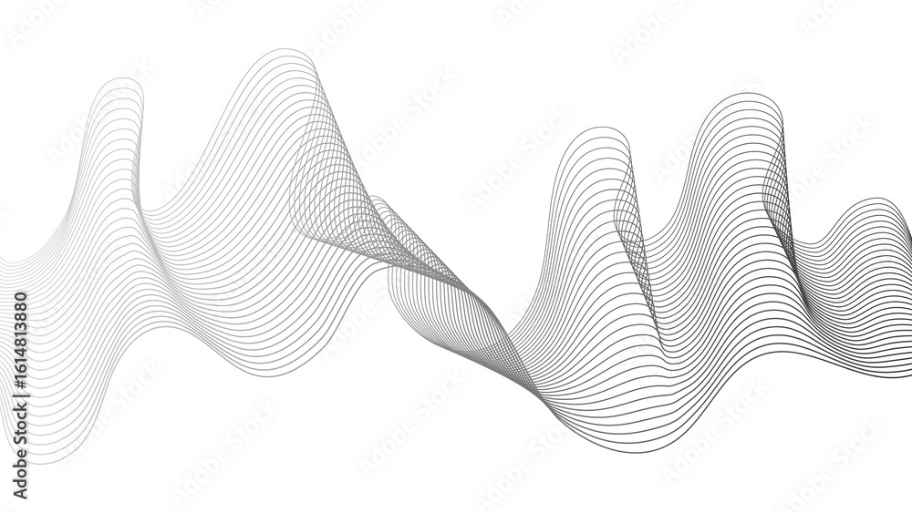Aufkleber abstract backdrop with grey wave gradient lines