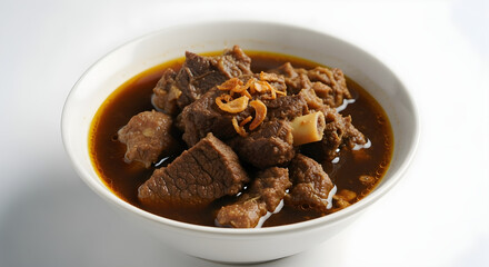Rawon: Indonesian Beef Soup with Rich Dark Broth and Fried Shallots