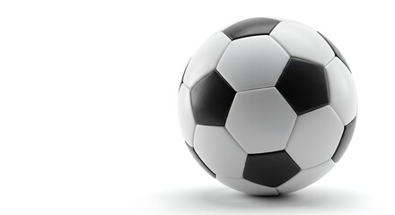 Classic Black and White Soccer Ball Isolated on White