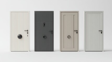 Naklejka premium Modern Minimalist Interior Doors Collection Design Elements