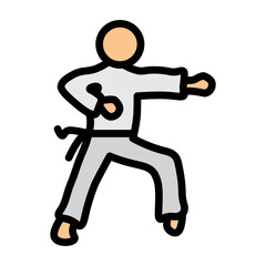 Karate Vector Filled Icon Design