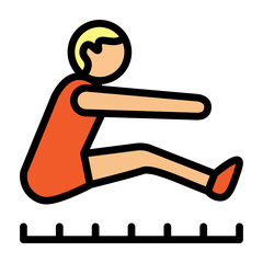 Long Jump Vector Filled Icon Design