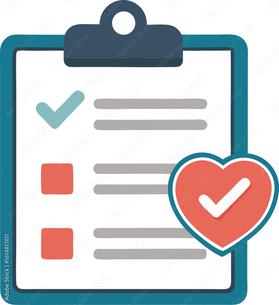 Poster vector clipboard icon with check mark in glossy blue style for web and business design
