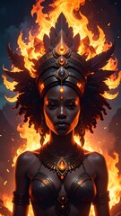 Fiery woman with ornate headdress