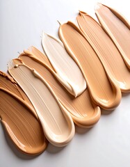 Foundation swatches in various shades