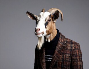 Goat in a suit, portrait (1)