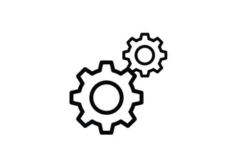 Fototapeta premium Vector illustration of two gears meshing together, representing a process or mechanical system in motion
