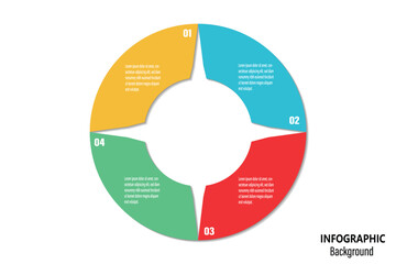Business Infographic Chart Template Venn Diagram 4 Options Presentation Steps with Vector Illustration. Venn Diagram Elements