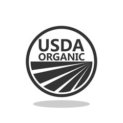 USDA organic emblem icon with shadow