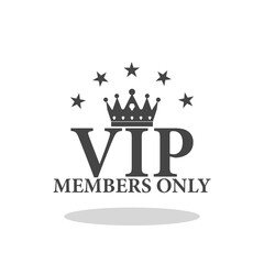 VIP members only icon with shadow