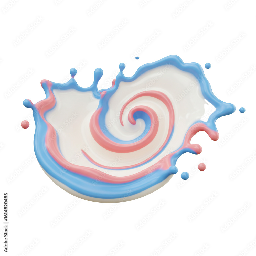 Poster a vibrant splash of swirling liquid artfully blends pastel hues creating a dynamic and visually appe