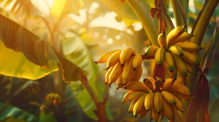 A banana tree with a bunch of bananas hanging