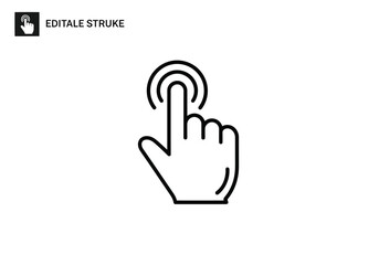 Obraz premium Vector illustration of a hand with finger touching a digital screen, representing interaction and selection
