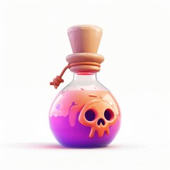 Naklejka na ściany i meble Cute cartoon poison bottle cosmetics perfume jar.