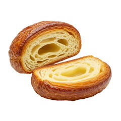 Fototapeta premium Fresh sliced pastry, perfect for breakfast. Delicious pastry has flaky layers. 
