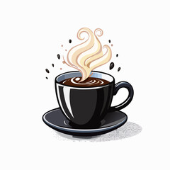 Obraz premium Illustration d'une tasse de café fumante