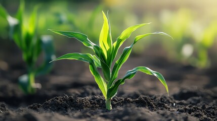 Naklejka premium maize young corn plant