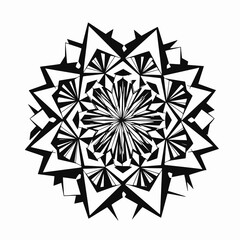 basic mandala  black and white, no shading