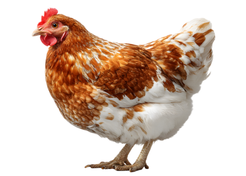 red adult hen isolated on white background PNG