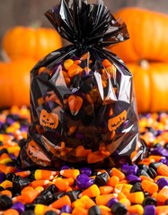 Halloween candy bag with treats