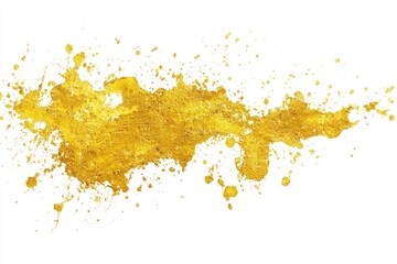 Gold paint splatter on white
