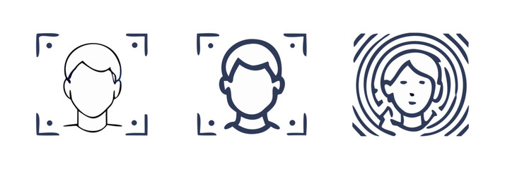 Face recognition biometric security identification scan technology authentication system access control person human on transparent background