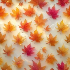 Autumn's Palette: A captivating display of vibrant autumn maple leaves showcasing the colors of the season