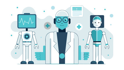 Robot doctor healthcare medical technology artificial intelligence medicine future innovation science care health on transparent background