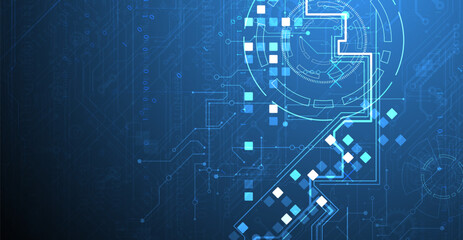 Abstract background. Scientific and technological concept with the use of technical elements formed in the shape of a circle. Vector