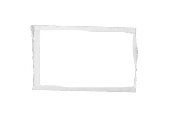 White Torn Paper Frame with Rough Edges, Realistic Ripped Paper Border Template on transparent background