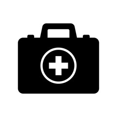 Fototapeta premium First Aid Box Icon, Medical Briefcase icon. Doctor's Medical Emergency Case Pictogram.