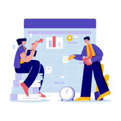 Teamwork collaboration creating work plan strategy vector illustration