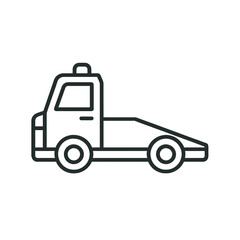 Fototapeta premium Airport service for traveling aircraft tug icon transparent background