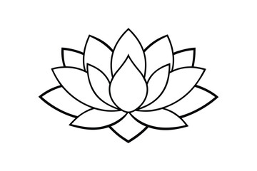 Line art design illustration of a lotus flower.eps
