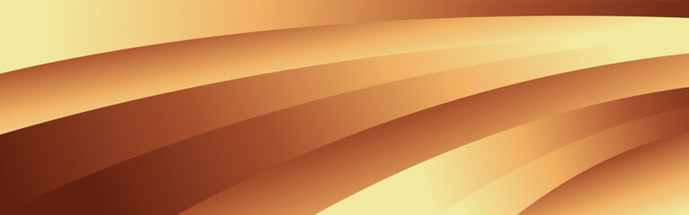 Abstract golden bronze banner background with smooth curves. Luxurious banner design for websites, headers, sale templates, business ads, awards, events, and more