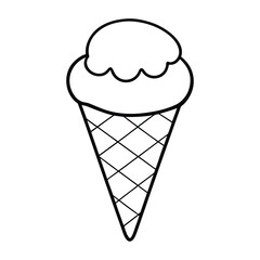 Delicious ice cream cone isolated on white background