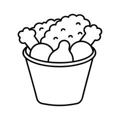 Crispy fried chicken pieces isolated on white background