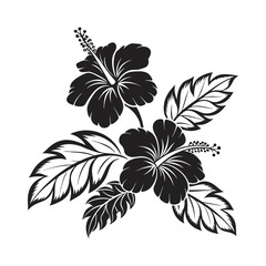 Hibiscus icon silhouette vactor illustration artwork