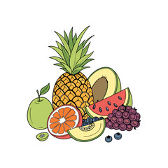 Set of fruits icon. vactor fruits colection
