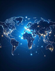 Global network map, showing connections