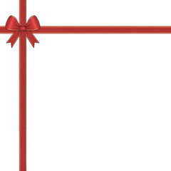 Elegant red satin ribbon bow for a gift, Christmas, or holiday celebration