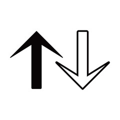 シンプルな白黒の矢印アイコン